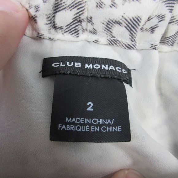 Club Monaco 100% Silk Mini Skirt 2 Brown Tie Pockets Geometric Y2K Low Rise 116 - Picture 7 of 13